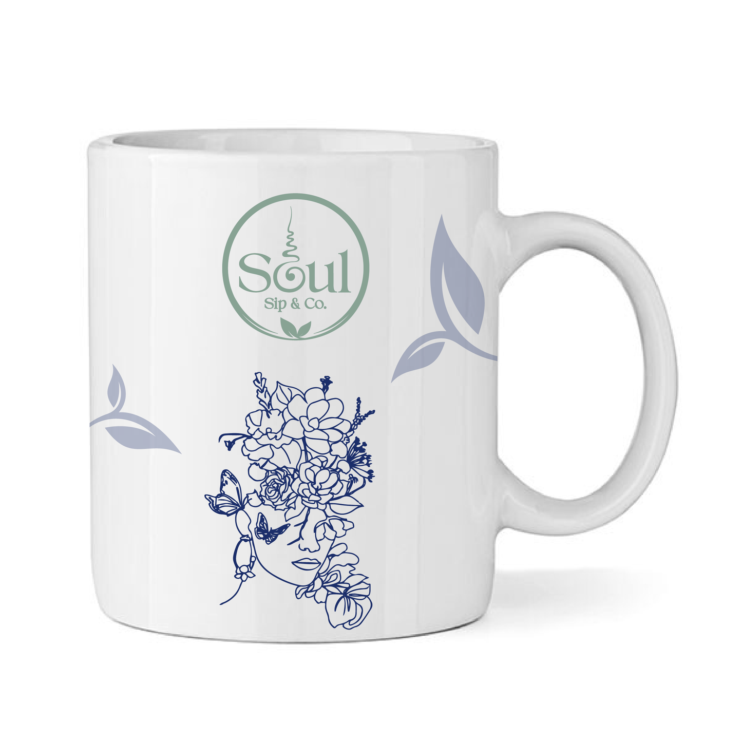 Soul Sip and Co - Ceramic Tea Cup with handle - Ascend Blend Artwork image