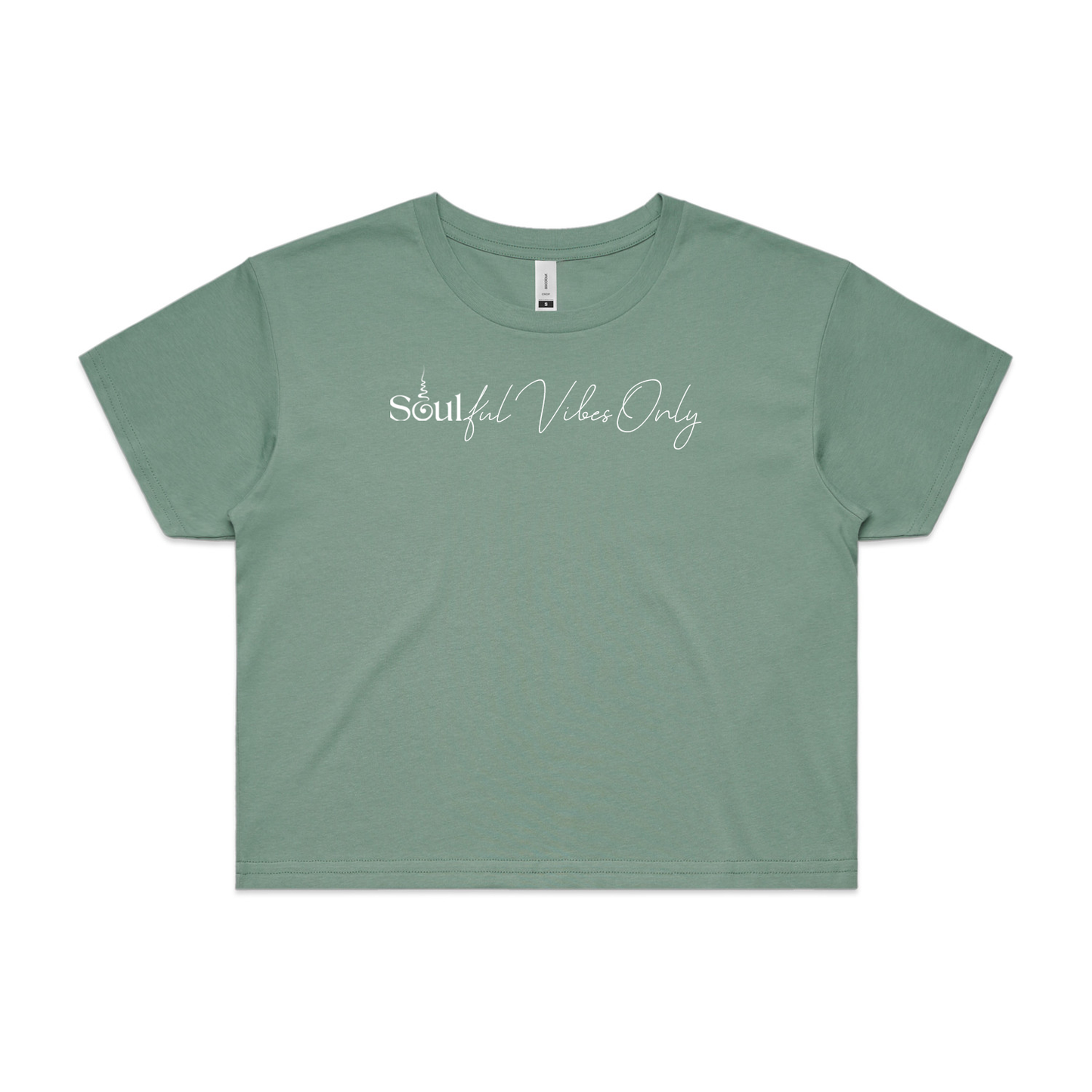 Soul Sip and Co - Cropped Tshirt Ladies with Quote - Soulful Vibes Only