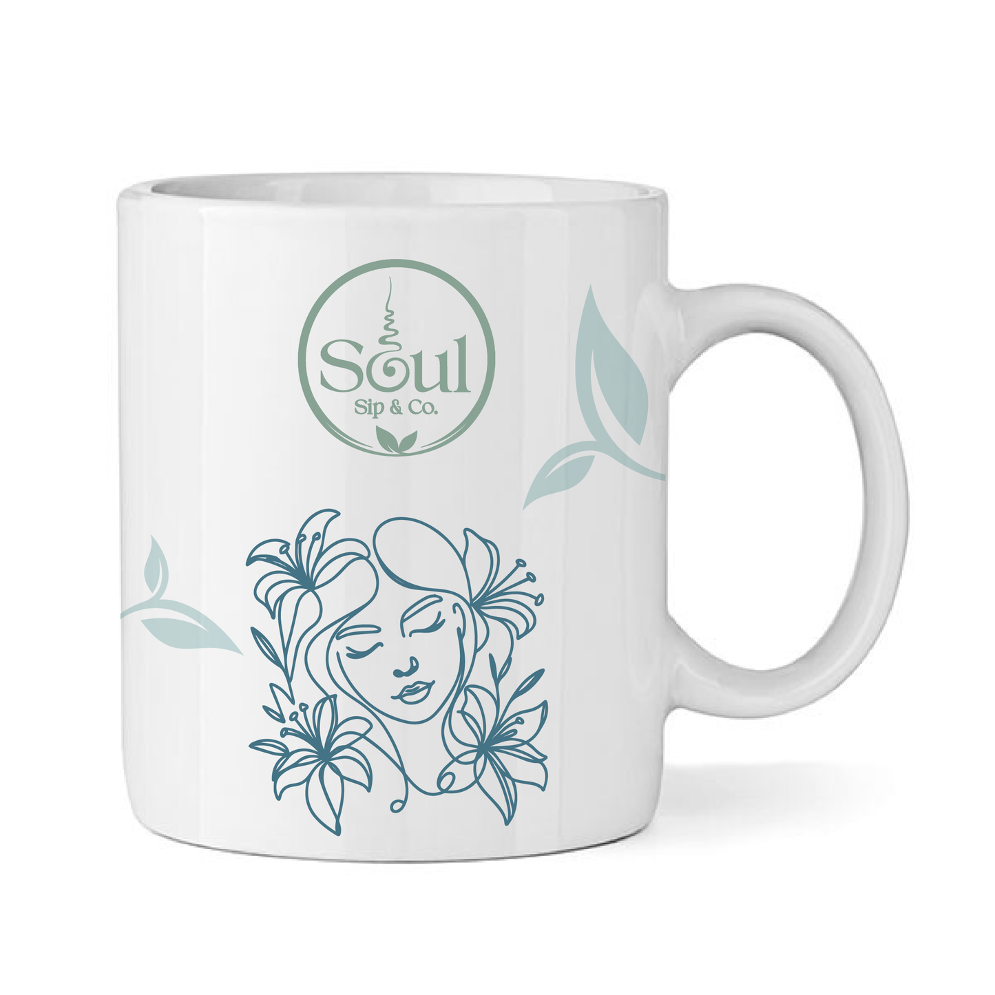 Soul Sip and Co - Ceramic Tea Cup with handle - Dream Blend Artwork image