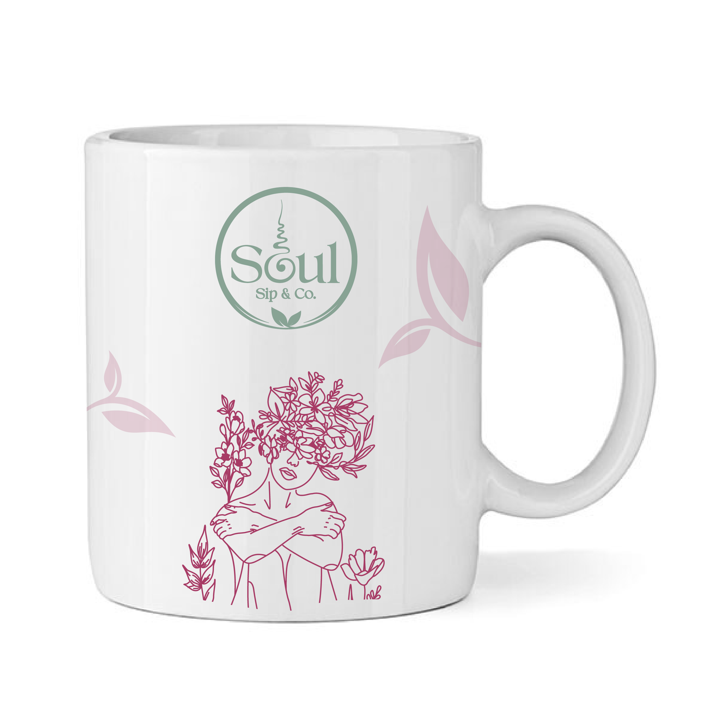 Soul Sip and Co - Ceramic Tea Cup with handle - Goddess Blend Artwork image