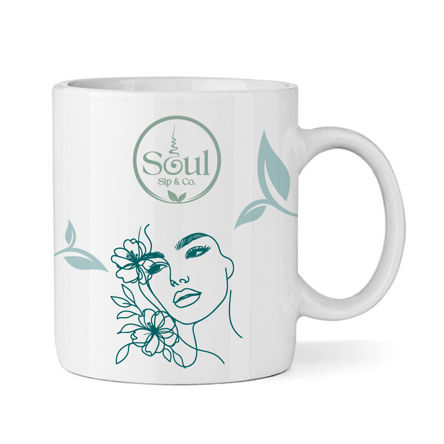 Soul Sip and Co - Ceramic Tea Cup with handle - Harmony Blend Artwork image