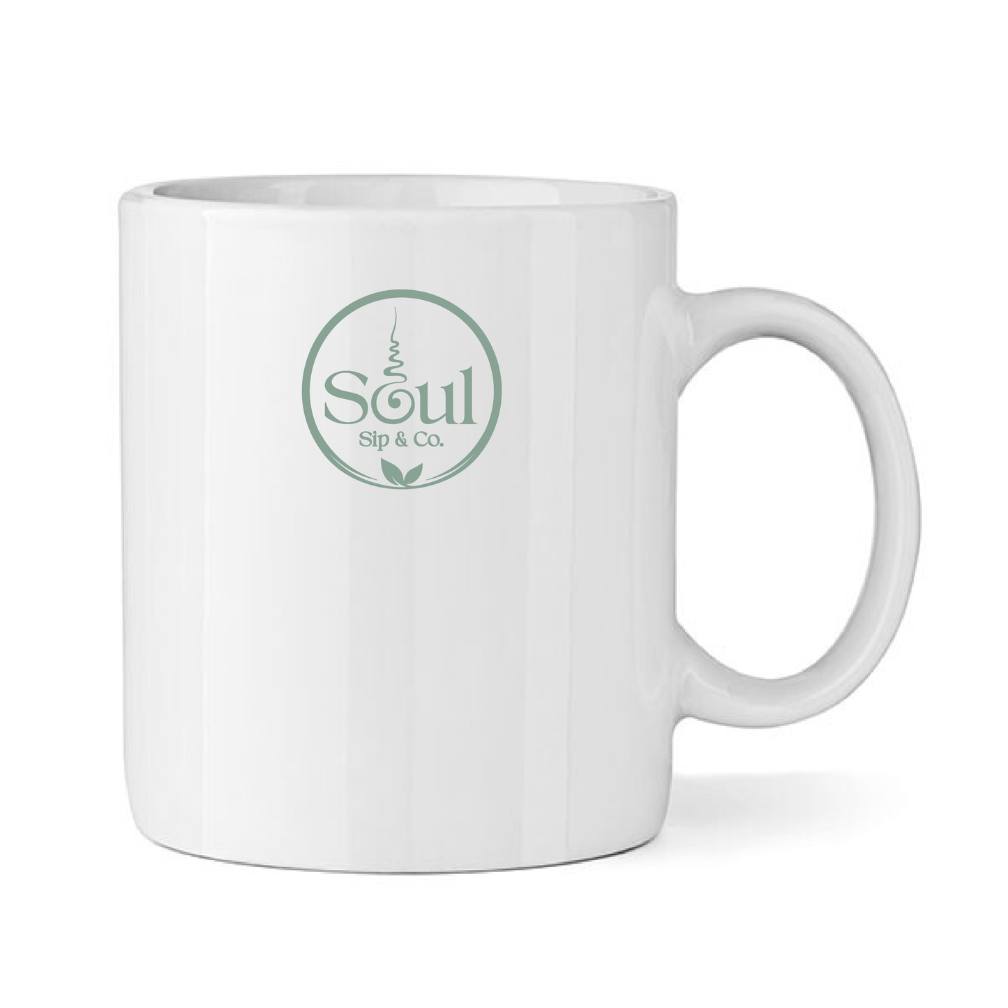 Soul Sip and Co - Ceramic Tea Cup with handle - Logo Only Artwork image