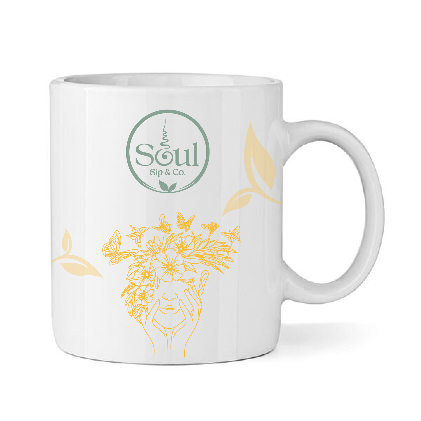 Soul Sip and Co - Ceramic Tea Cup with handle - Radiate Blend Artwork image