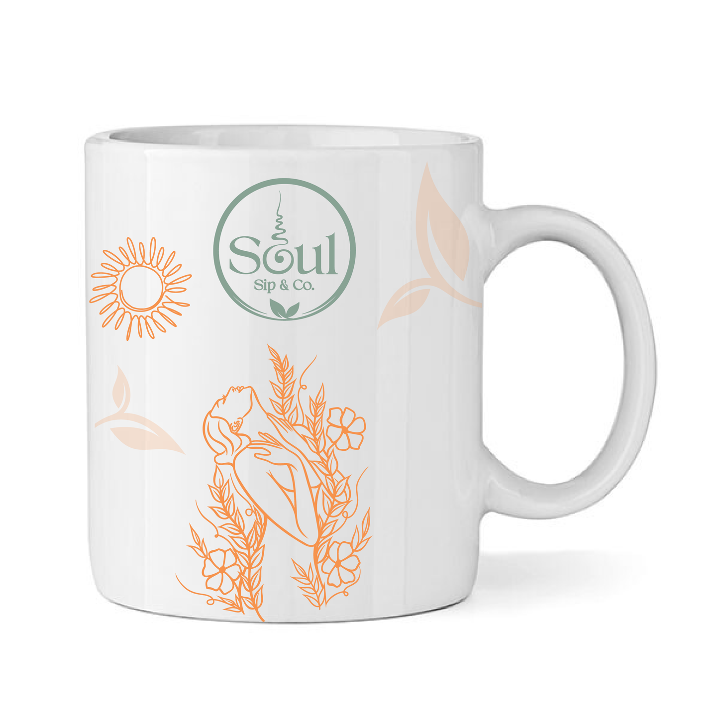 Soul Sip and Co - Ceramic Tea Cup with handle - Rise Blend Artwork image
