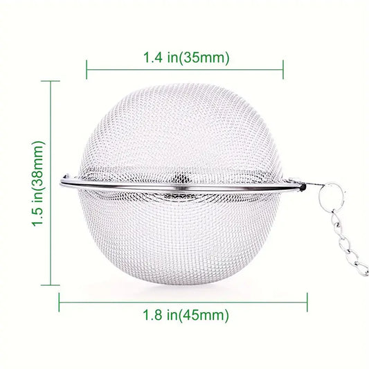 Soul Sip and Co - Tea Strainer - Tea Infuser - Round with side cup chain - Side view