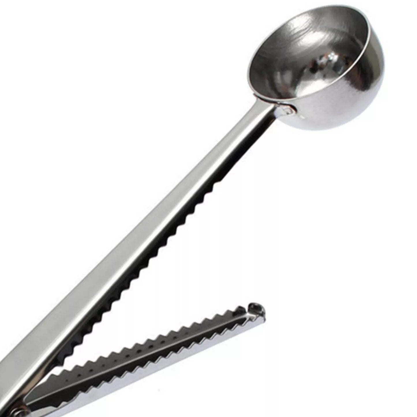 Stainless Steel Herbal Tea Spoon with Clip open