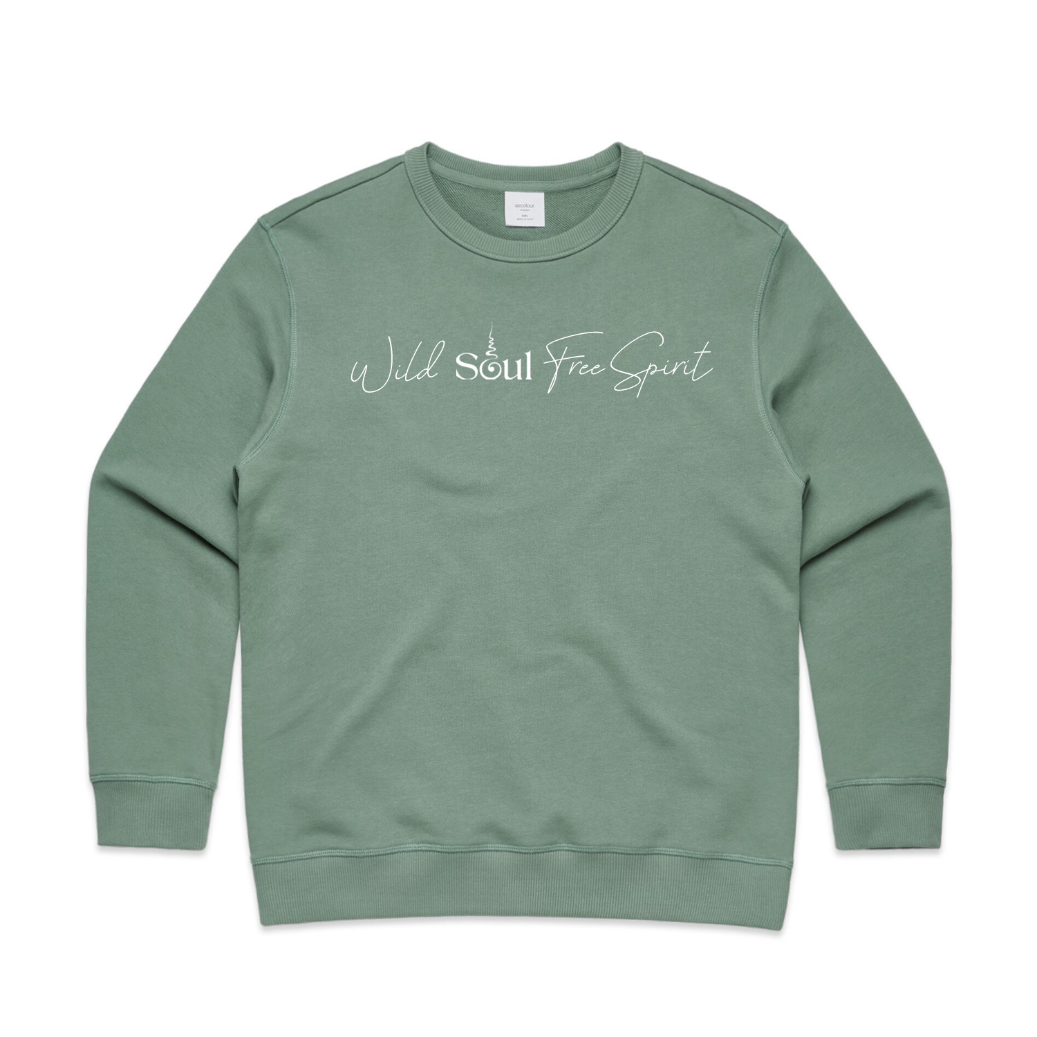 Soul Sip and Co - Crew neck Jumper with quote - wild soul free spirit - Front side 