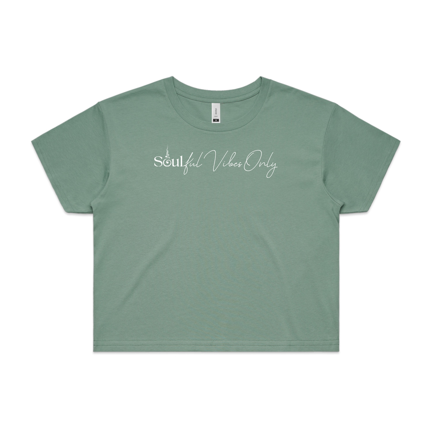 Soul Sip and Co - Cropped Tshirt Ladies with Quote - Soulful Vibes only 