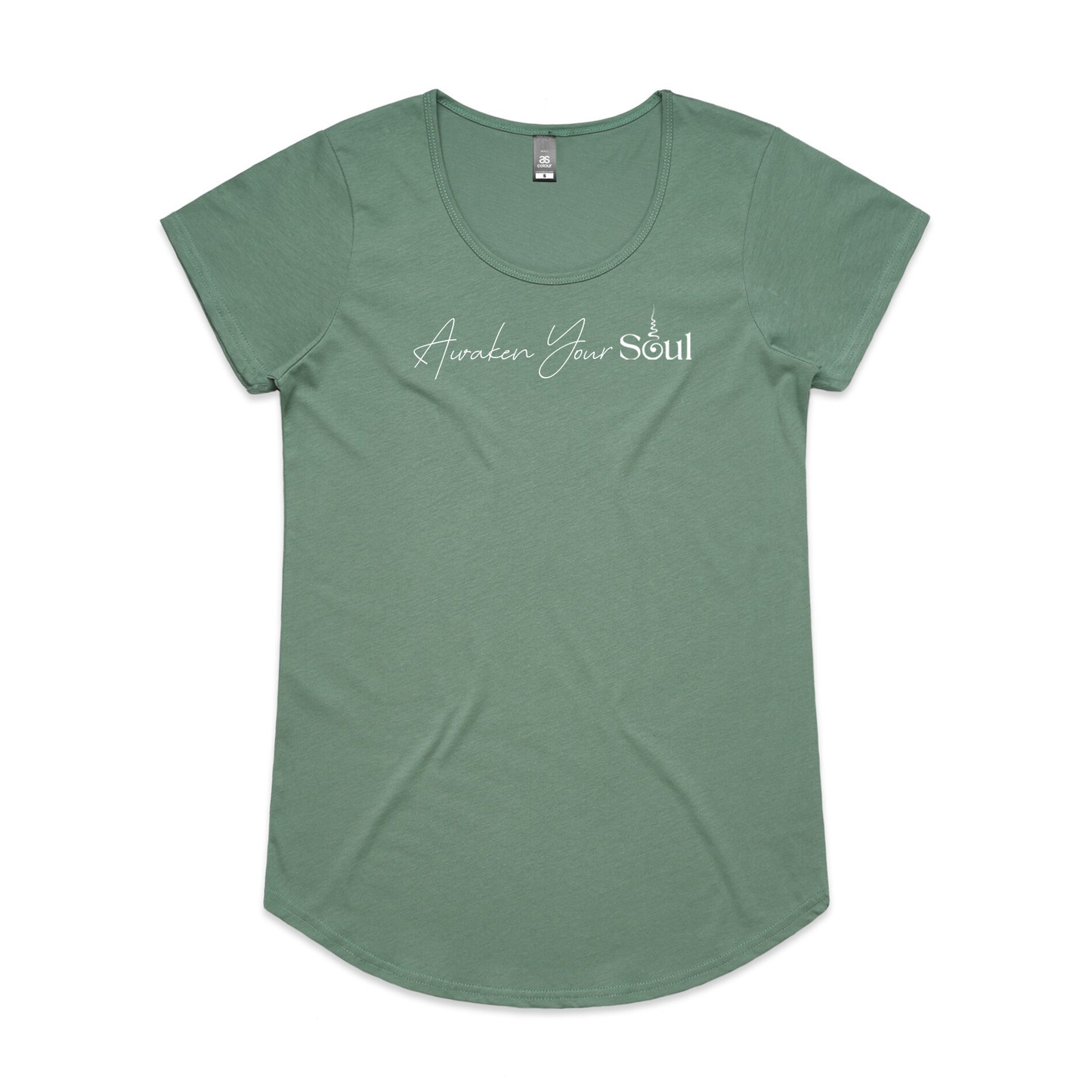 Soul Sip and Co - Ladies Fitted Tshirt with Quote - Scoop Neck Fitted - Awaken your Soul 