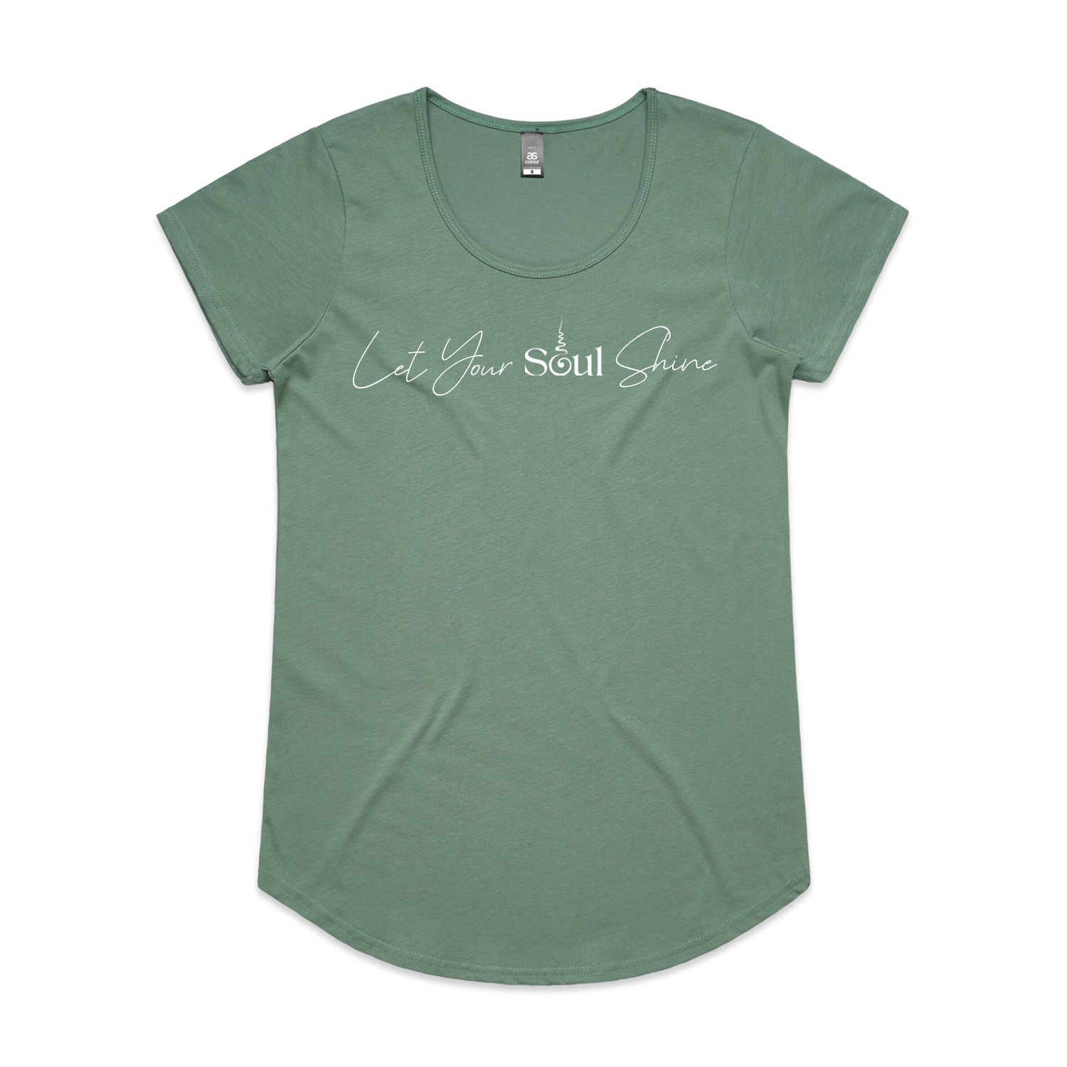 Soul Sip and Co - Ladies Fitted Tshirt with Quote - Scoop Neck Fitted - Let your soul shine