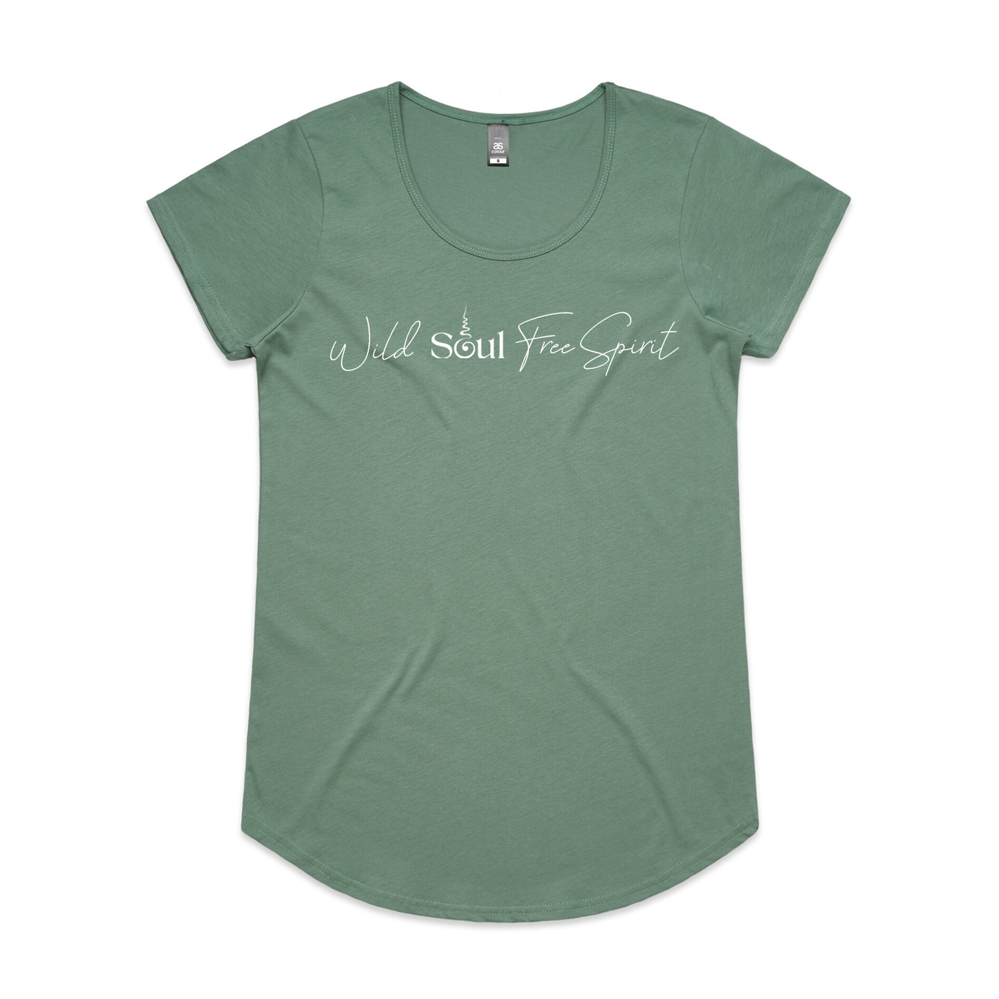 Soul Sip and Co - Ladies Tshirt with Quote - Scoop Neck Fitted - Wild Soul Free Spirit