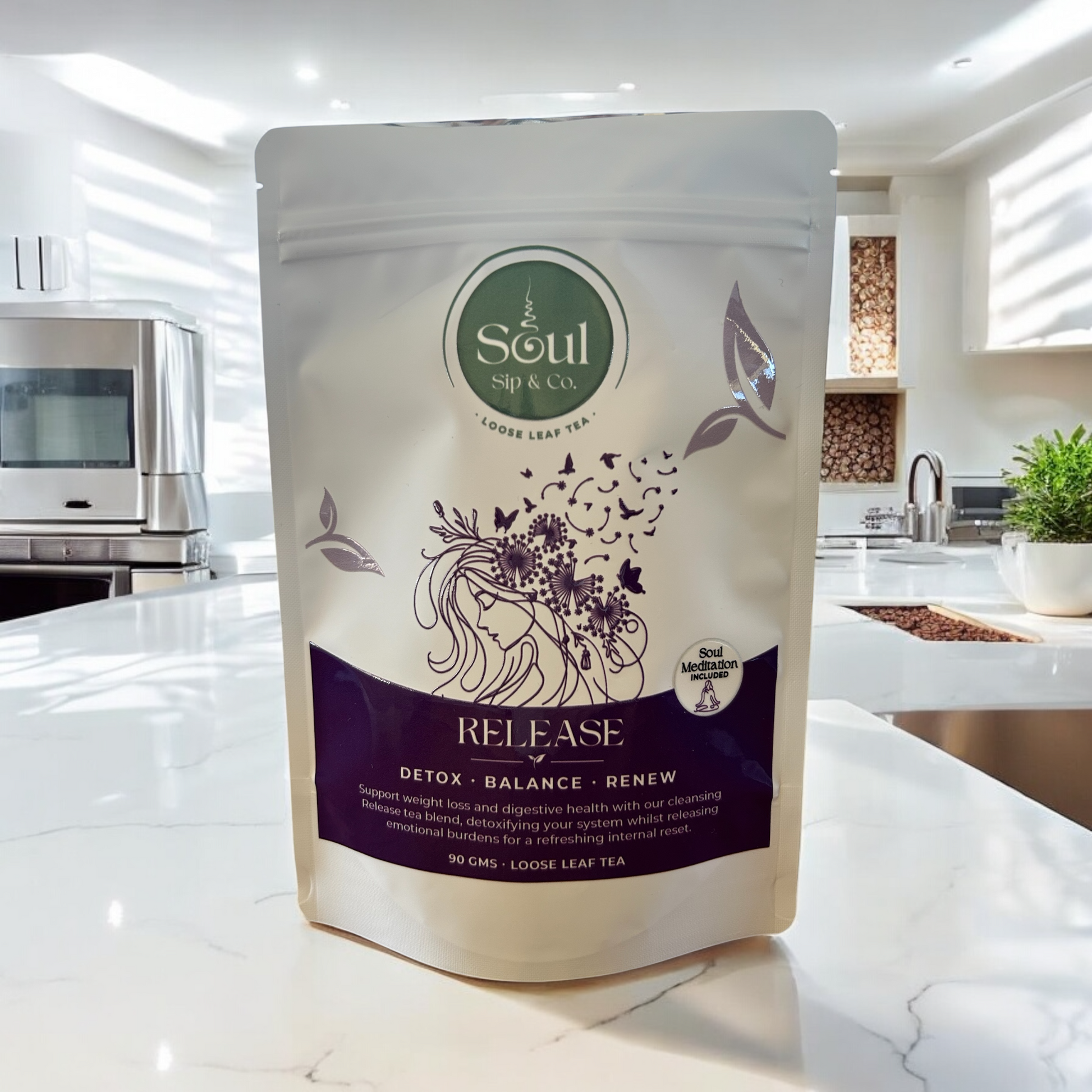 Soul Sip and Co - Release Herbal Tea Blend - Detox - Organic Loose Leaf - Pouch Image 