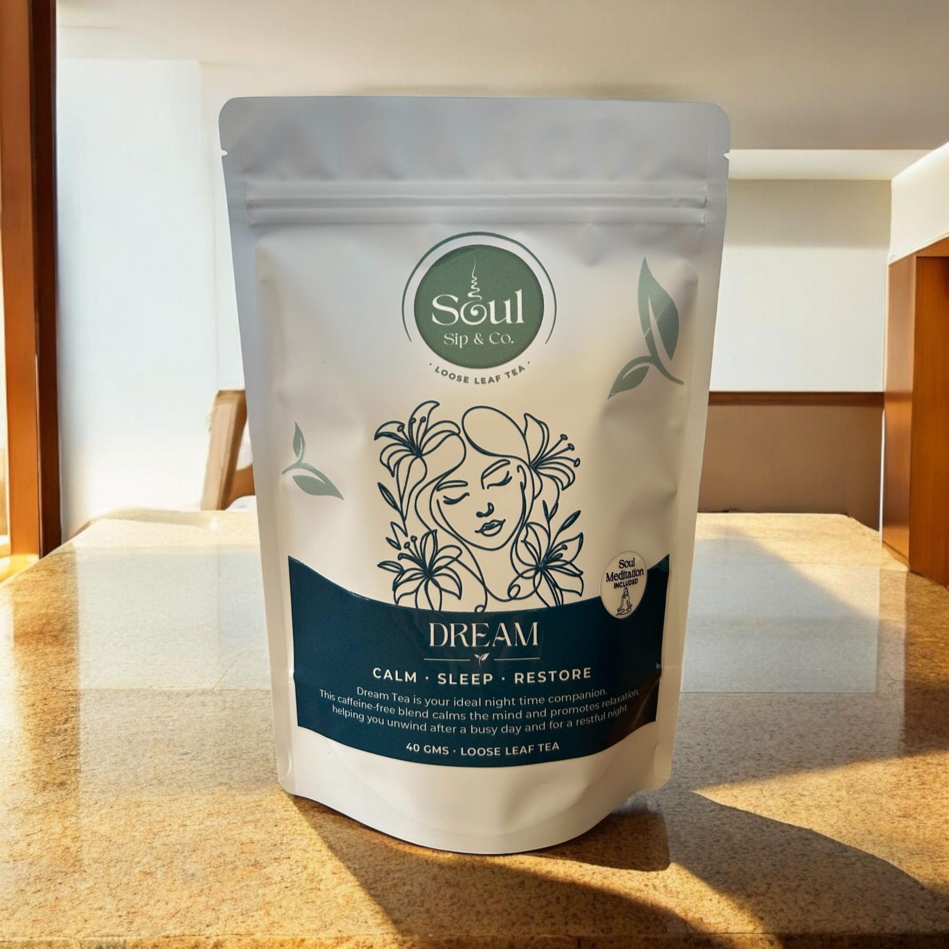 Soul Sip and Co - Dream Herbal Tea Blend - Detox - Organic Loose Leaf - Pouch Image 