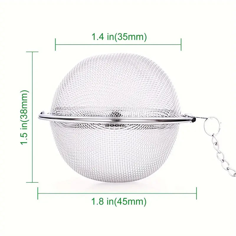 Soul Sip and Co - Tea Strainer - Tea Infuser - Round with side cup chain - Side view